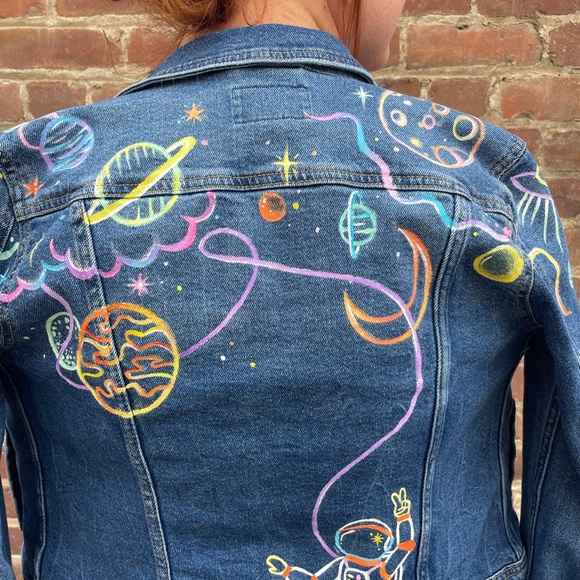 Space Painted Jean Jacket - Picture 5 of 5